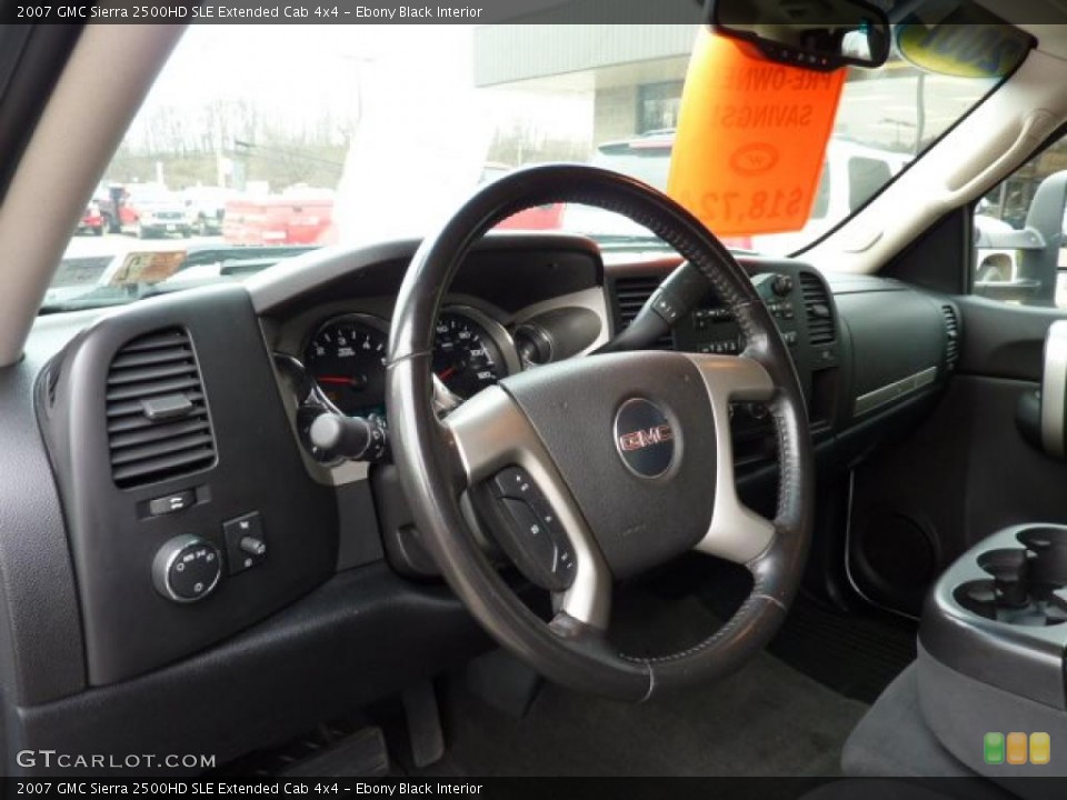 Ebony Black Interior Steering Wheel for the 2007 GMC Sierra 2500HD SLE Extended Cab 4x4 #47180037