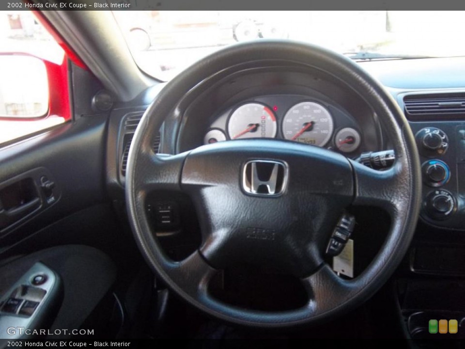 Black Interior Steering Wheel for the 2002 Honda Civic EX Coupe #47182095