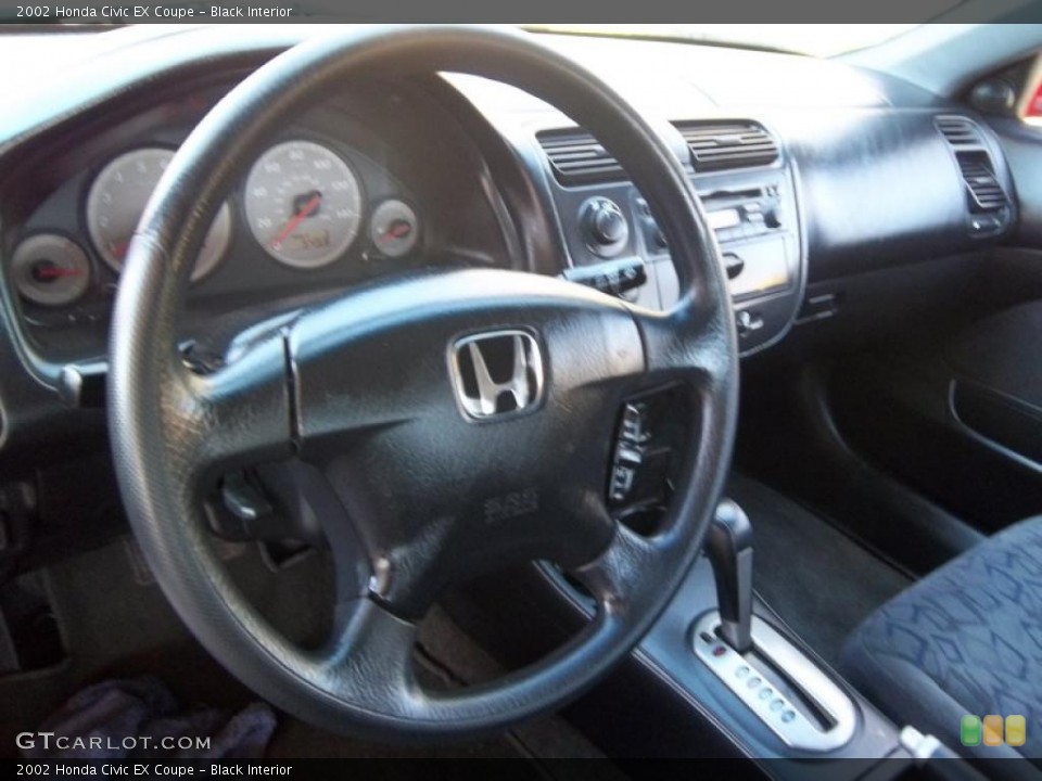 Black Interior Steering Wheel for the 2002 Honda Civic EX Coupe #47182143