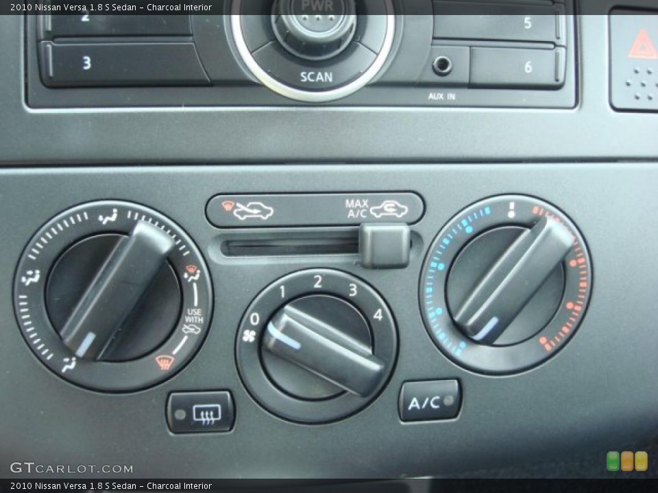 Charcoal Interior Controls for the 2010 Nissan Versa 1.8 S Sedan #47188257