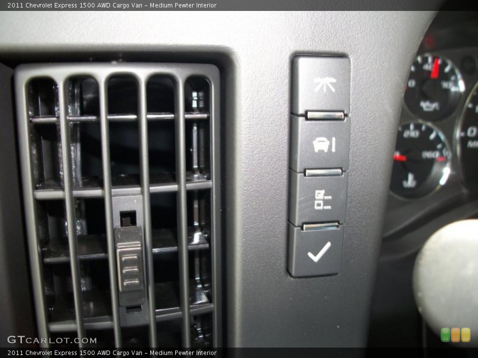 Medium Pewter Interior Controls for the 2011 Chevrolet Express 1500 AWD Cargo Van #47194712