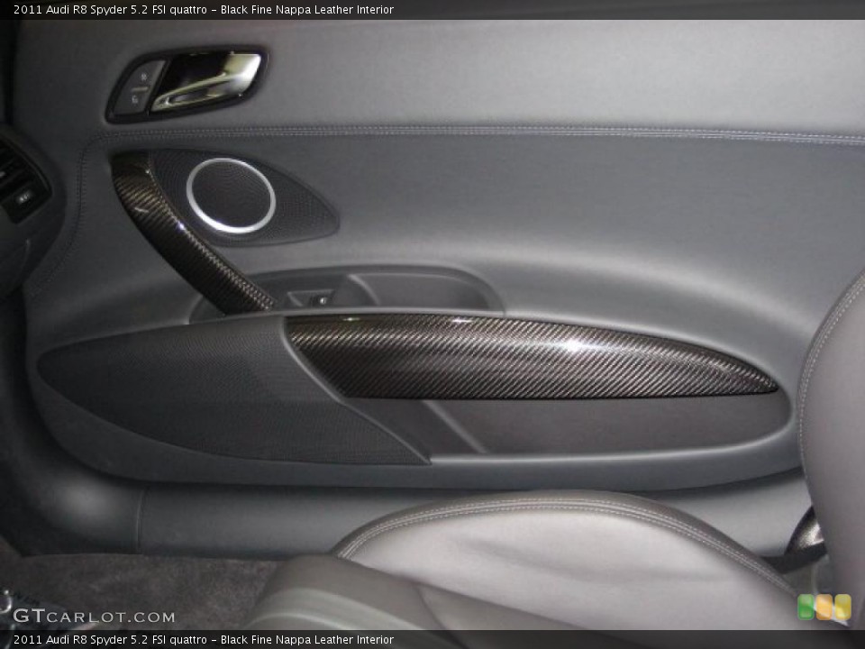 Black Fine Nappa Leather Interior Door Panel for the 2011 Audi R8 Spyder 5.2 FSI quattro #47195459