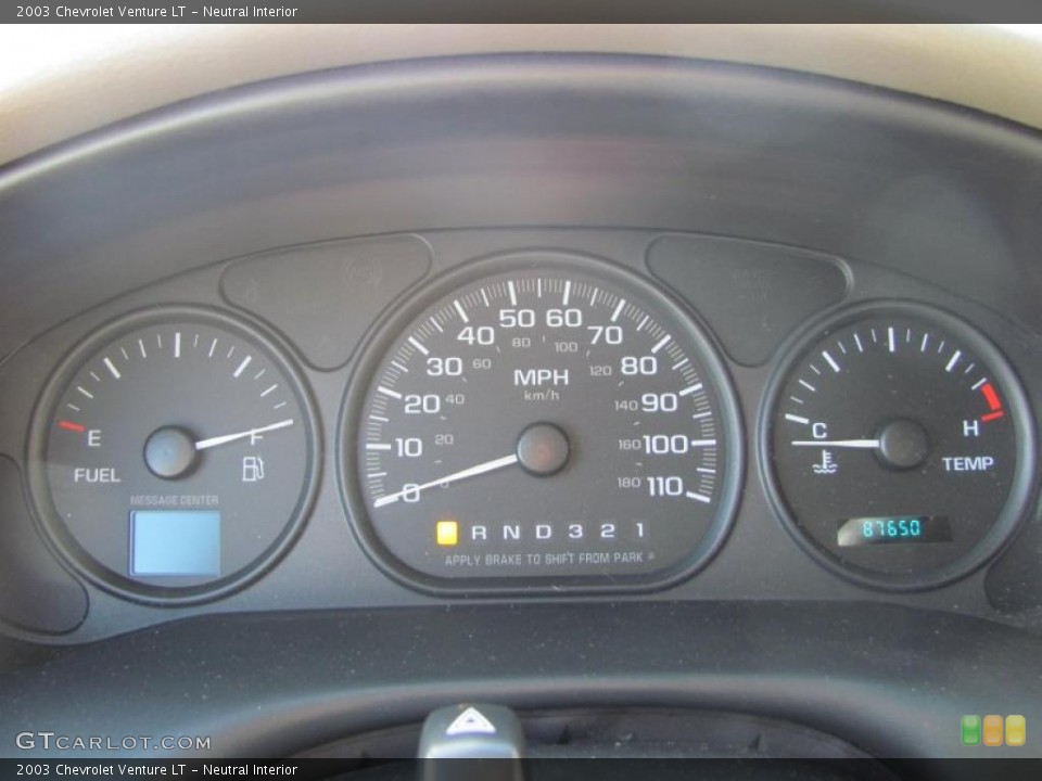Neutral Interior Gauges for the 2003 Chevrolet Venture LT #47198559