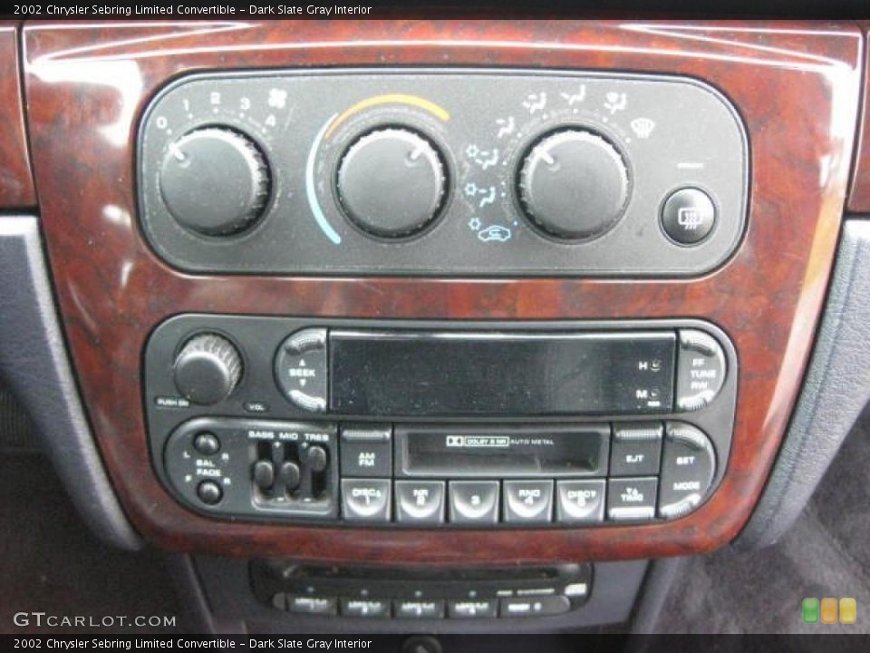 Dark Slate Gray Interior Controls for the 2002 Chrysler Sebring Limited Convertible #47198726
