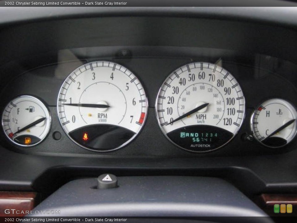 Dark Slate Gray Interior Gauges for the 2002 Chrysler Sebring Limited Convertible #47198771
