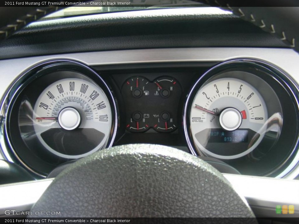 Charcoal Black Interior Gauges for the 2011 Ford Mustang GT Premium Convertible #47203223