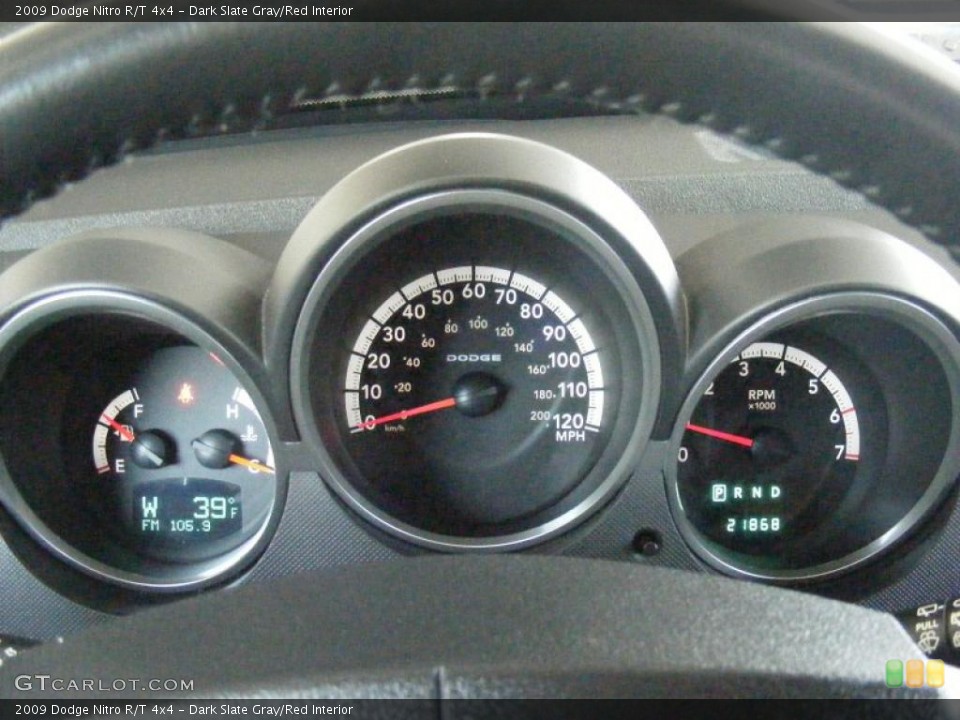 Dark Slate Gray/Red Interior Gauges for the 2009 Dodge Nitro R/T 4x4 #47204285