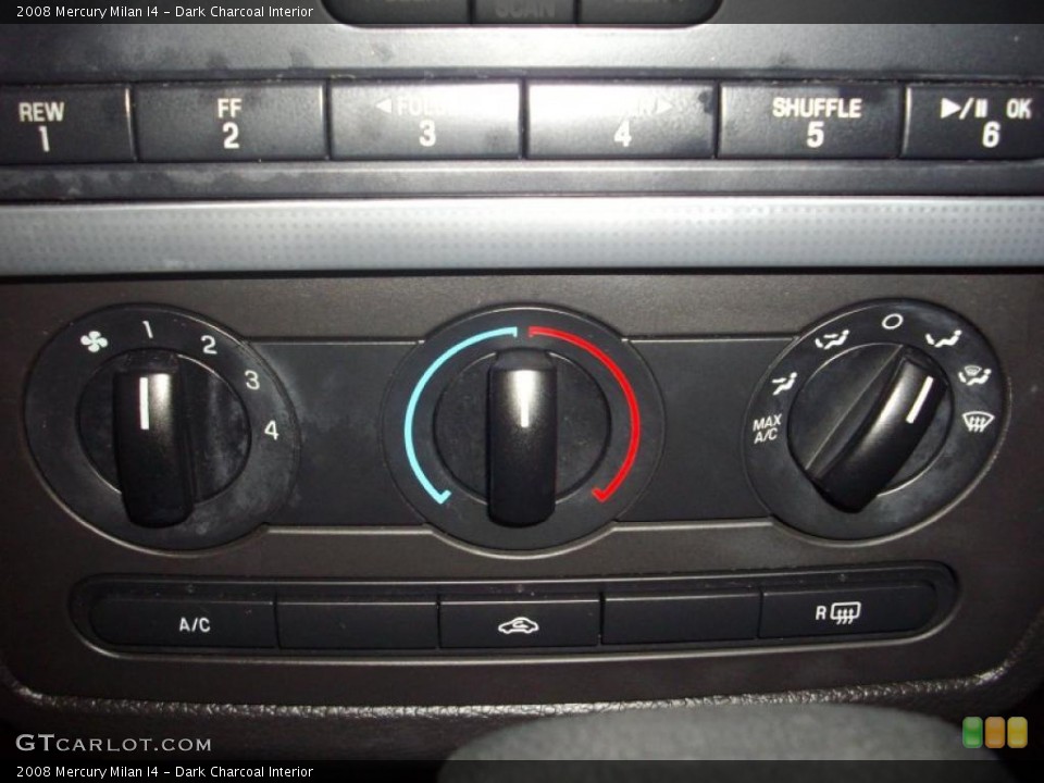 Dark Charcoal Interior Controls for the 2008 Mercury Milan I4 #47204864