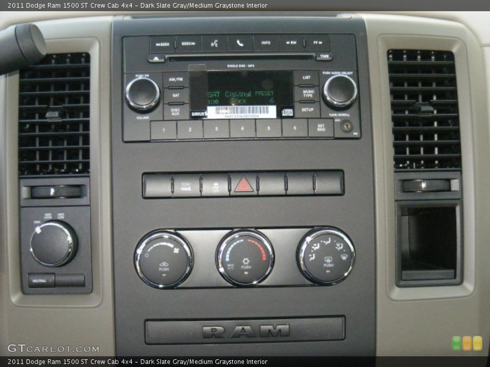 Dark Slate Gray/Medium Graystone Interior Controls for the 2011 Dodge Ram 1500 ST Crew Cab 4x4 #47206214