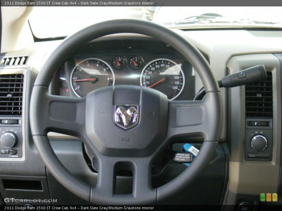 Dark Slate Gray/Medium Graystone Interior Steering Wheel for the 2011 Dodge Ram 1500 ST Crew Cab 4x4 #47206355