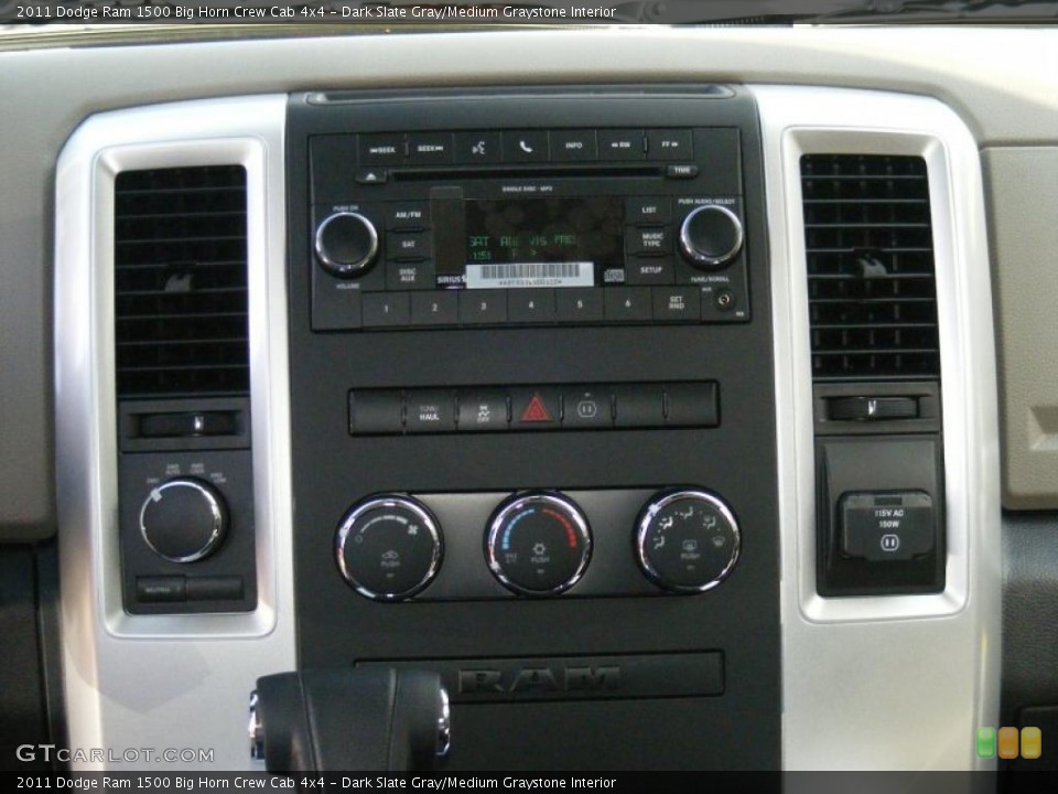 Dark Slate Gray/Medium Graystone Interior Controls for the 2011 Dodge Ram 1500 Big Horn Crew Cab 4x4 #47206844