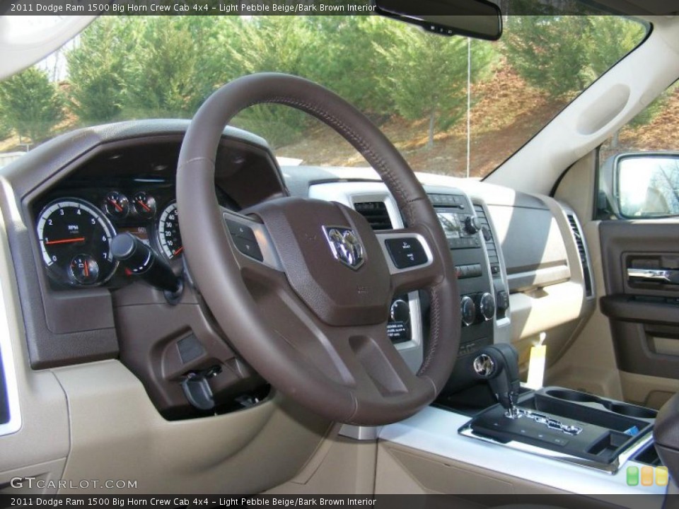 Light Pebble Beige/Bark Brown Interior Steering Wheel for the 2011 Dodge Ram 1500 Big Horn Crew Cab 4x4 #47206925