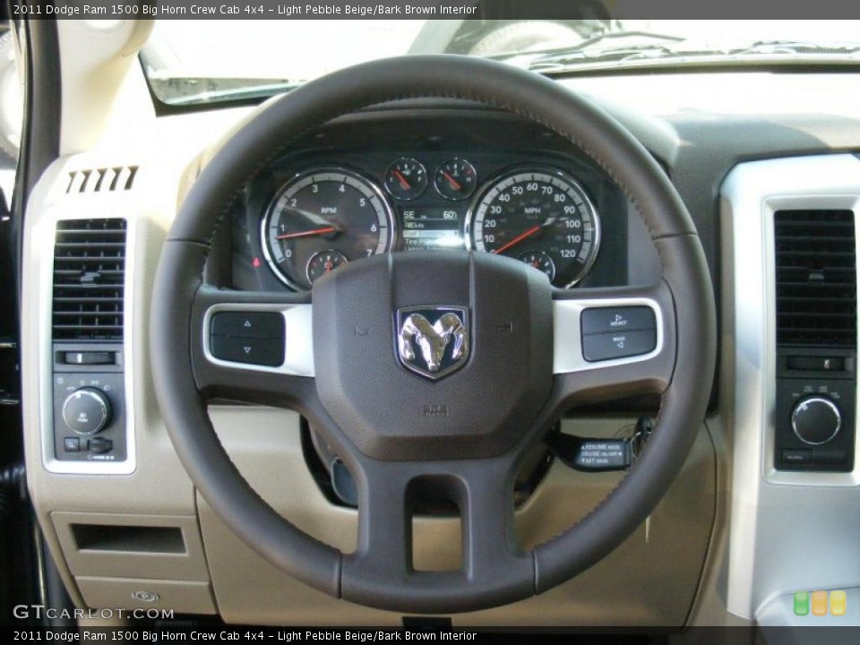 Light Pebble Beige/Bark Brown Interior Steering Wheel for the 2011 Dodge Ram 1500 Big Horn Crew Cab 4x4 #47206991