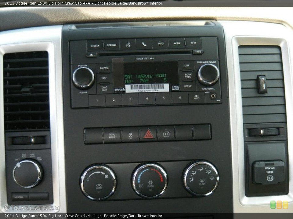 Light Pebble Beige/Bark Brown Interior Controls for the 2011 Dodge Ram 1500 Big Horn Crew Cab 4x4 #47207003