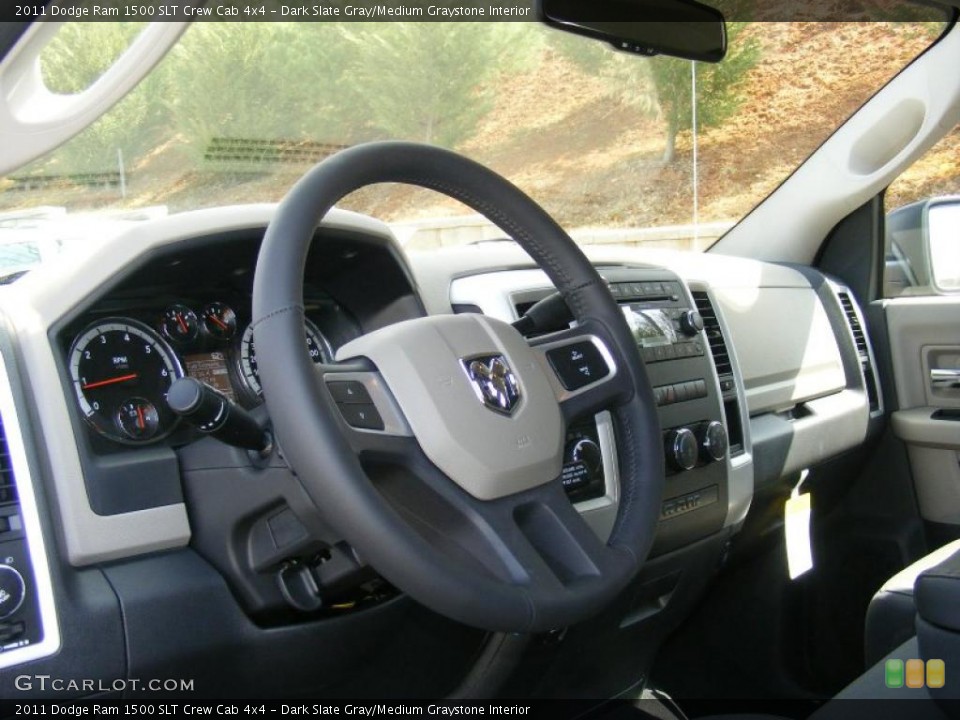 Dark Slate Gray/Medium Graystone Interior Steering Wheel for the 2011 Dodge Ram 1500 SLT Crew Cab 4x4 #47207087