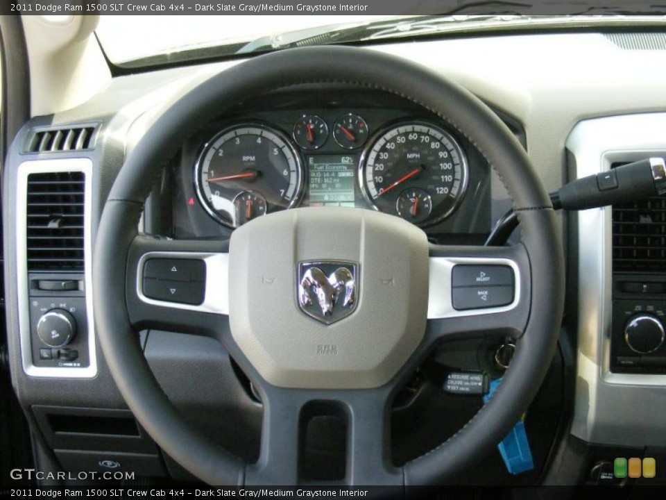 Dark Slate Gray/Medium Graystone Interior Steering Wheel for the 2011 Dodge Ram 1500 SLT Crew Cab 4x4 #47207138
