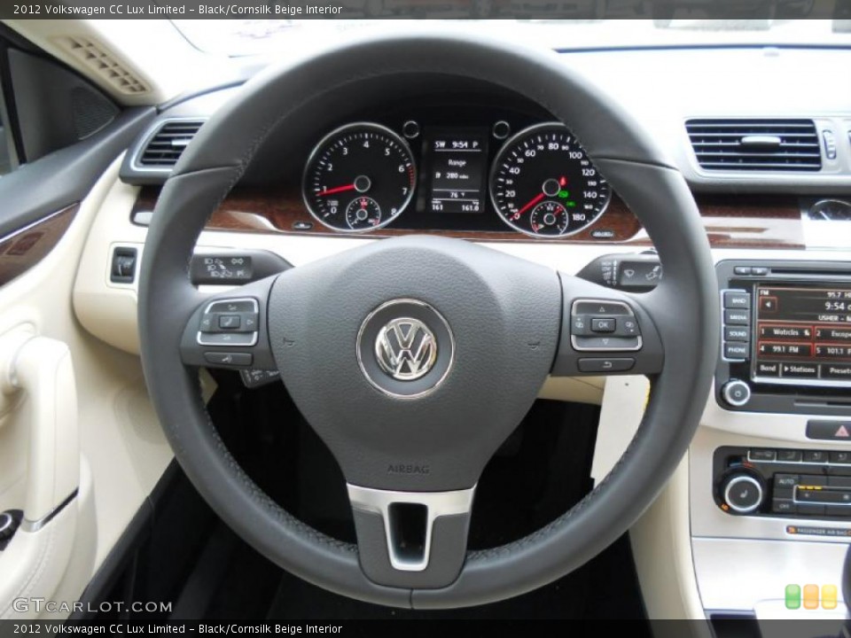 Black/Cornsilk Beige Interior Steering Wheel for the 2012 Volkswagen CC Lux Limited #47207177