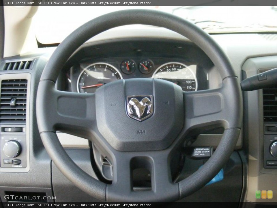 Dark Slate Gray/Medium Graystone Interior Steering Wheel for the 2011 Dodge Ram 1500 ST Crew Cab 4x4 #47207297
