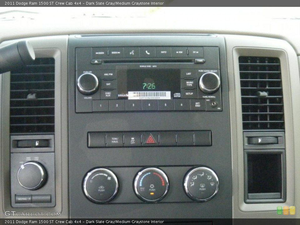 Dark Slate Gray/Medium Graystone Interior Controls for the 2011 Dodge Ram 1500 ST Crew Cab 4x4 #47207312