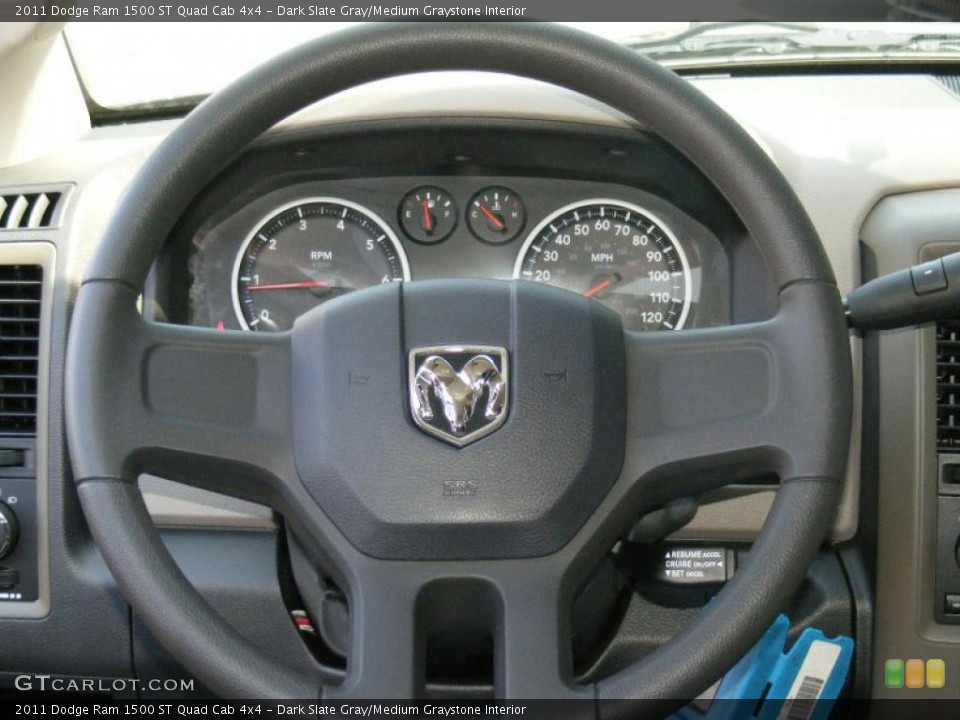 Dark Slate Gray/Medium Graystone Interior Steering Wheel for the 2011 Dodge Ram 1500 ST Quad Cab 4x4 #47207462