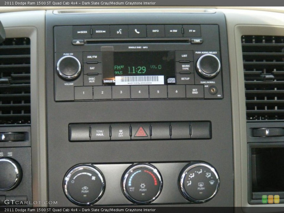 Dark Slate Gray/Medium Graystone Interior Controls for the 2011 Dodge Ram 1500 ST Quad Cab 4x4 #47207477