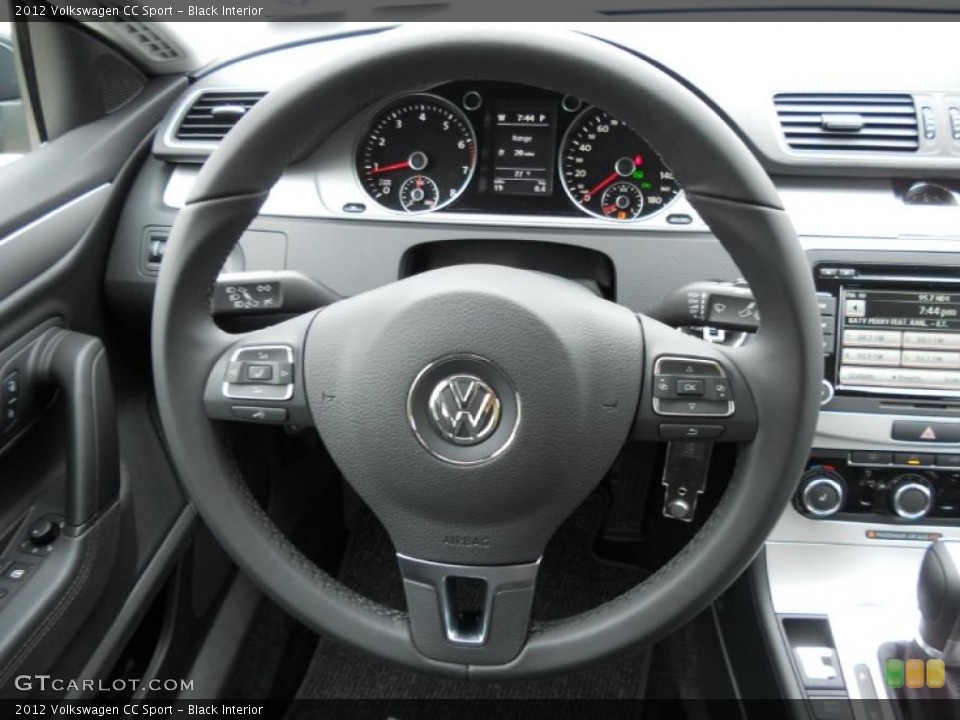 Black Interior Steering Wheel for the 2012 Volkswagen CC Sport #47207546