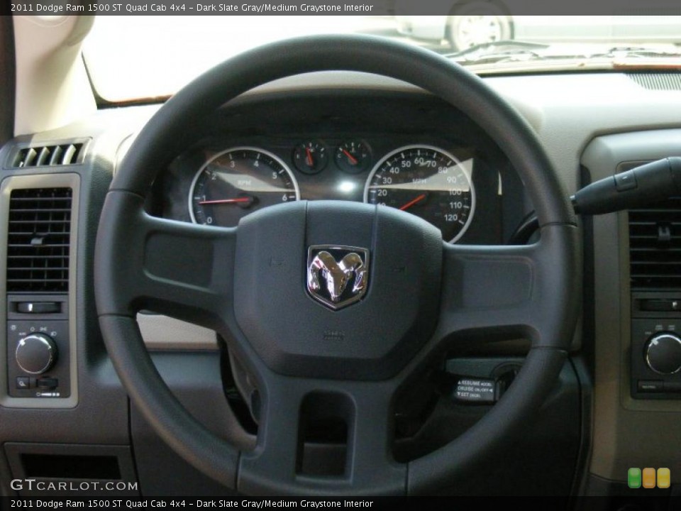 Dark Slate Gray/Medium Graystone Interior Steering Wheel for the 2011 Dodge Ram 1500 ST Quad Cab 4x4 #47207618