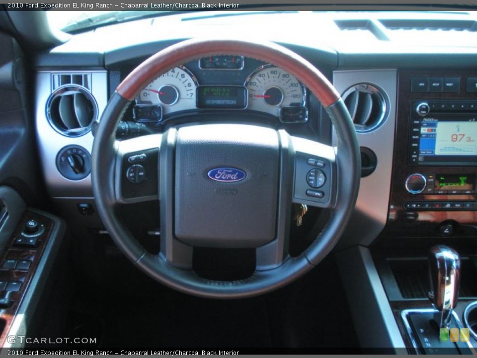 Chaparral Leather/Charcoal Black Interior Steering Wheel for the 2010 Ford Expedition EL King Ranch #47209232