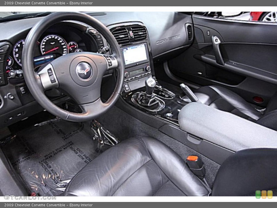 Ebony Interior Steering Wheel for the 2009 Chevrolet Corvette Convertible #47211785