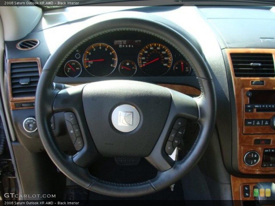 Black Interior Steering Wheel for the 2008 Saturn Outlook XR AWD #47212169