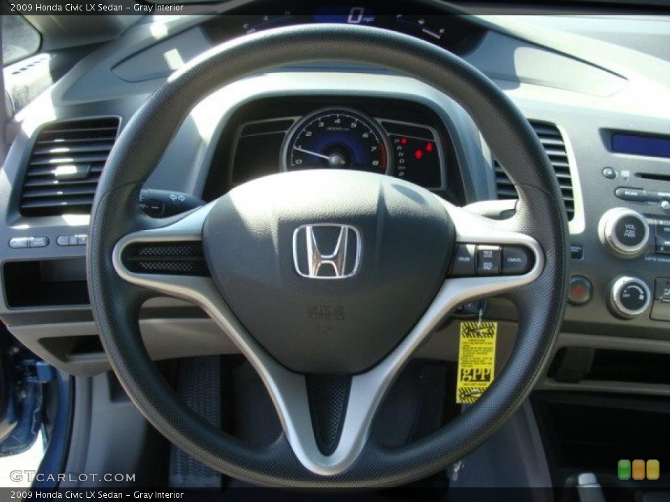 Gray Interior Steering Wheel for the 2009 Honda Civic LX Sedan #47212589