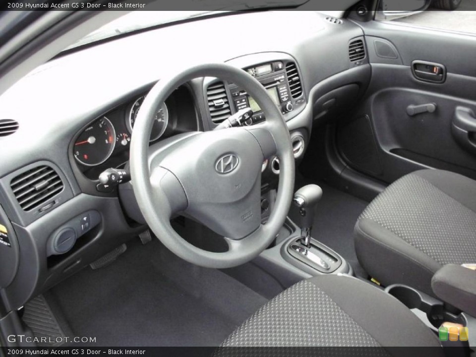 Black Interior Prime Interior for the 2009 Hyundai Accent GS 3 Door #47214311