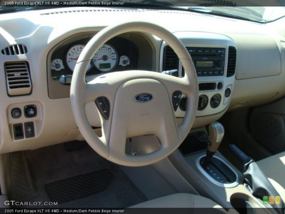 Medium/Dark Pebble Beige Interior Dashboard for the 2005 Ford Escape XLT V6 4WD #47214431