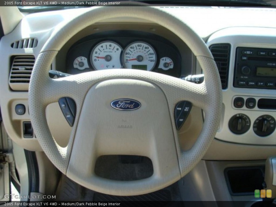 Medium/Dark Pebble Beige Interior Steering Wheel for the 2005 Ford Escape XLT V6 4WD #47214488