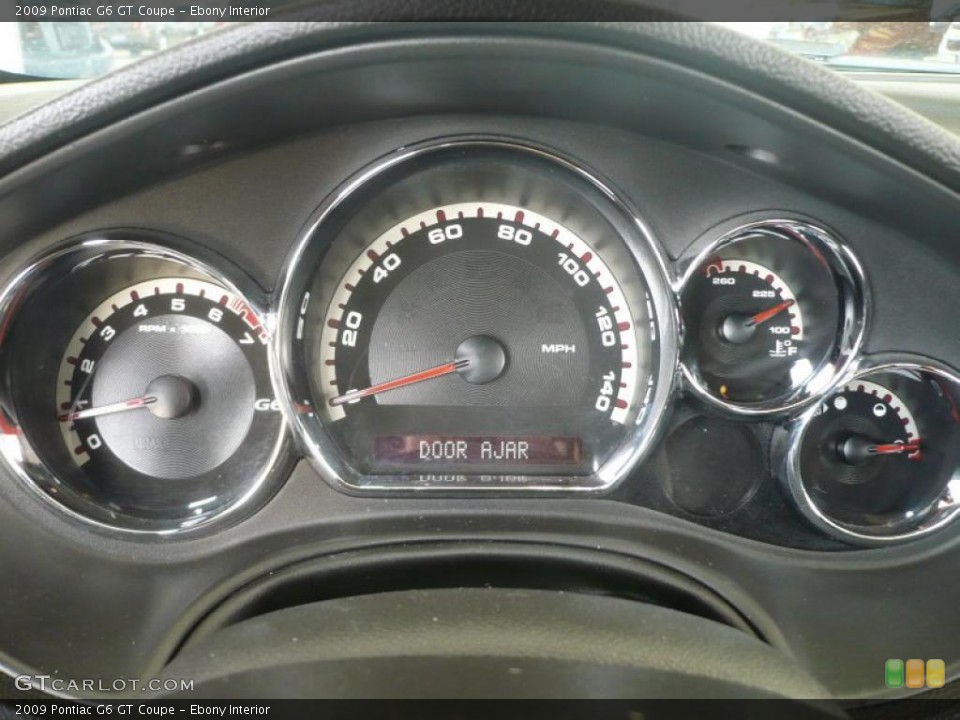 Ebony Interior Gauges for the 2009 Pontiac G6 GT Coupe #47215430