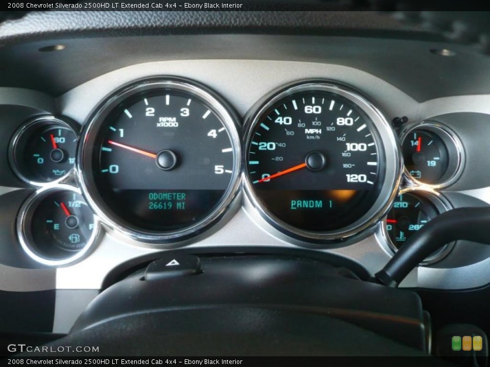 Ebony Black Interior Gauges for the 2008 Chevrolet Silverado 2500HD LT Extended Cab 4x4 #47215916