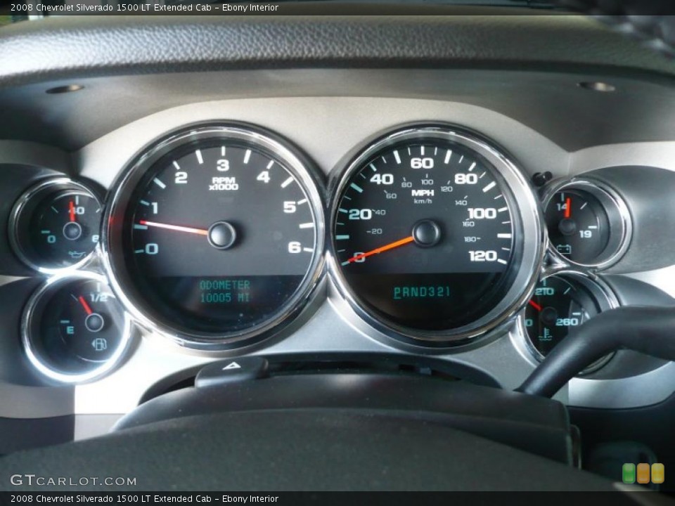 Ebony Interior Gauges for the 2008 Chevrolet Silverado 1500 LT Extended Cab #47216810