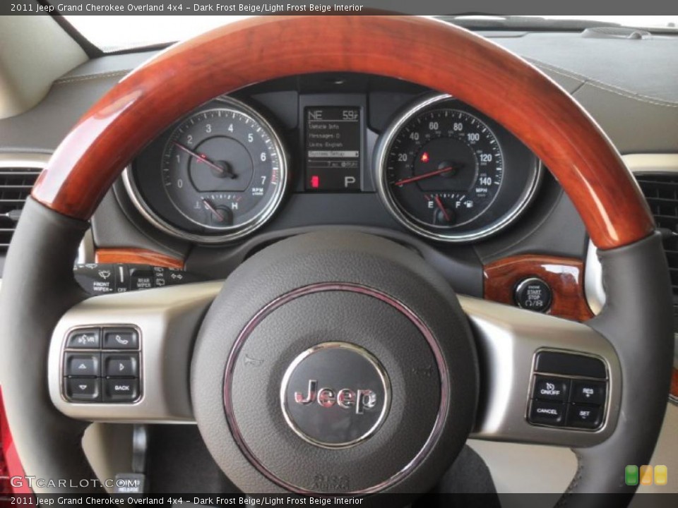 Dark Frost Beige/Light Frost Beige Interior Steering Wheel for the 2011 Jeep Grand Cherokee Overland 4x4 #47218178