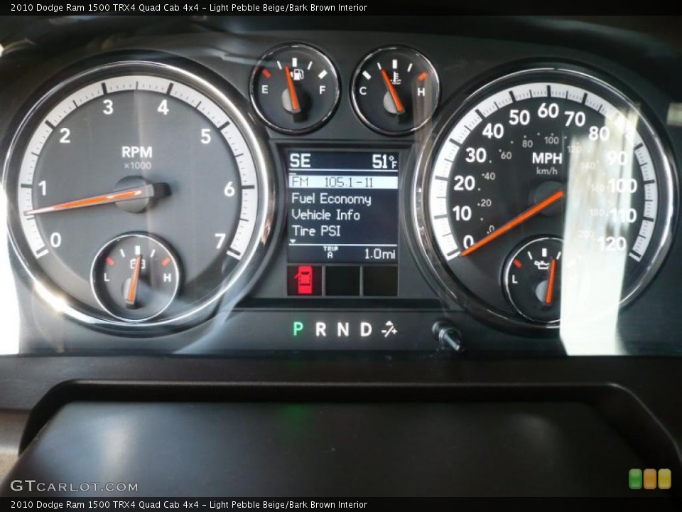 Light Pebble Beige/Bark Brown Interior Gauges for the 2010 Dodge Ram 1500 TRX4 Quad Cab 4x4 #47218393