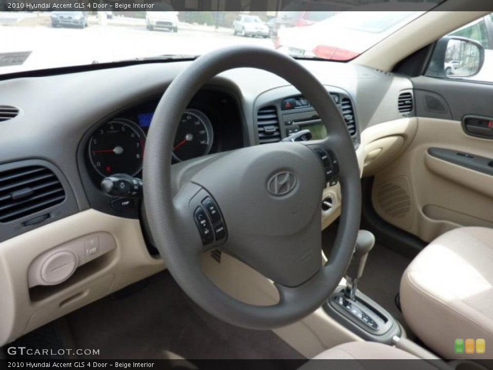 Beige Interior Steering Wheel for the 2010 Hyundai Accent GLS 4 Door #47224664