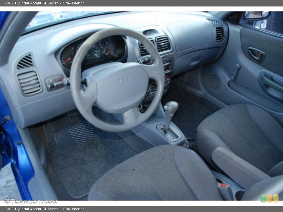 Gray Interior Prime Interior for the 2002 Hyundai Accent GL Sedan #47226821