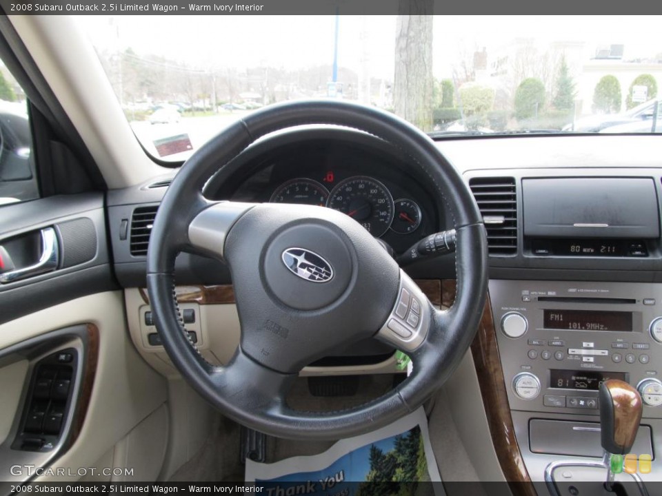 Warm Ivory Interior Steering Wheel for the 2008 Subaru Outback 2.5i Limited Wagon #47228642