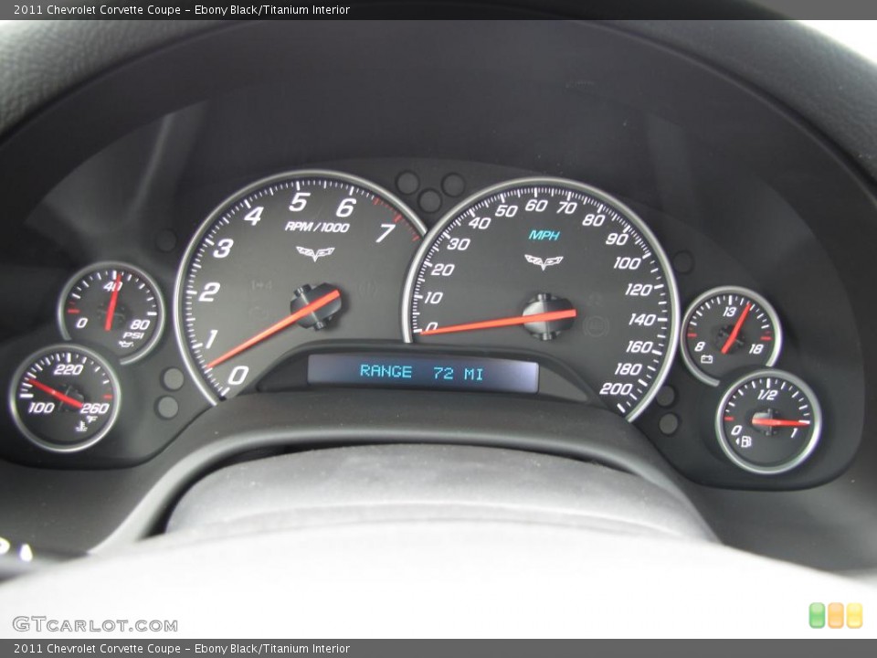 Ebony Black/Titanium Interior Gauges for the 2011 Chevrolet Corvette Coupe #47229212