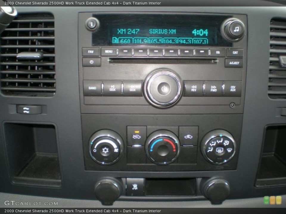 Dark Titanium Interior Controls for the 2009 Chevrolet Silverado 2500HD Work Truck Extended Cab 4x4 #47230781