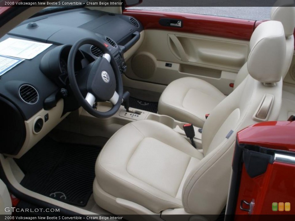 Cream Beige Interior Photo for the 2008 Volkswagen New Beetle S Convertible #47232563