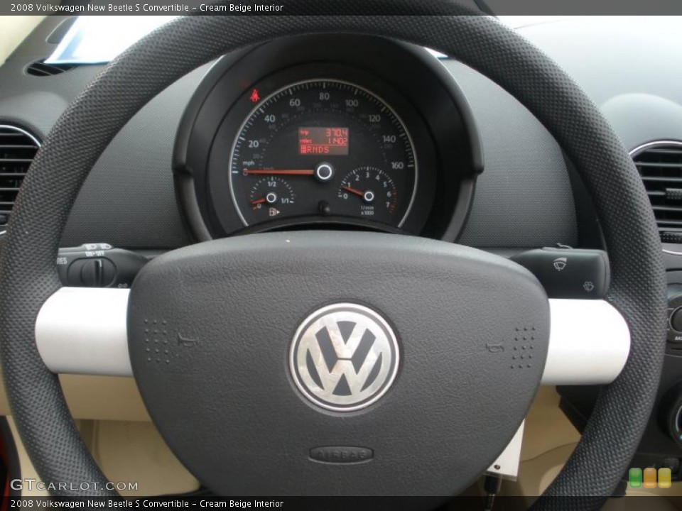 Cream Beige Interior Steering Wheel for the 2008 Volkswagen New Beetle S Convertible #47232656