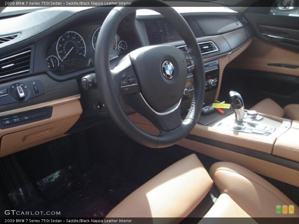 Saddle/Black Nappa Leather Interior Photo for the 2009 BMW 7 Series 750i Sedan #47232911