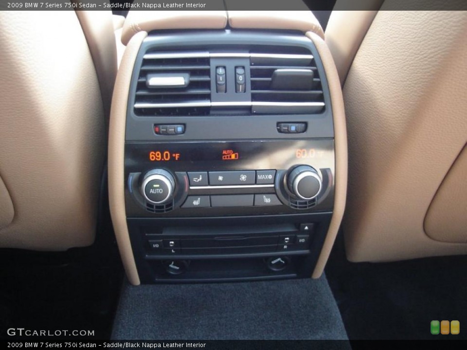 Saddle/Black Nappa Leather Interior Controls for the 2009 BMW 7 Series 750i Sedan #47233007