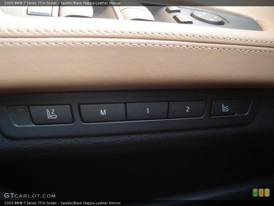 Saddle/Black Nappa Leather Interior Controls for the 2009 BMW 7 Series 750i Sedan #47233076