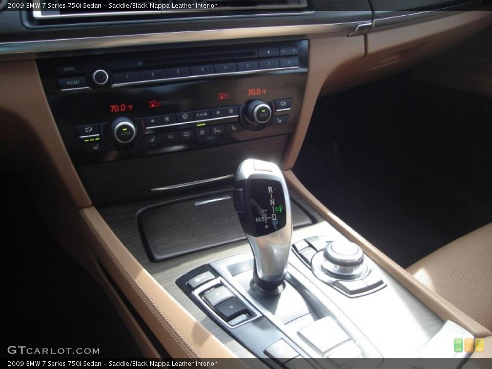 Saddle/Black Nappa Leather Interior Transmission for the 2009 BMW 7 Series 750i Sedan #47233145